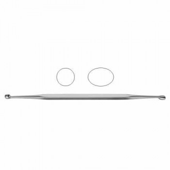 Bone Curette Double Ended - Round/Oval Stainless Steel, 21 cm - 8 1/4"